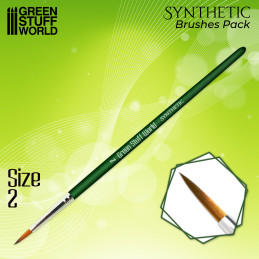 GREEN SERIES Synthetic Brush - Size 2 | Miniature Paint Brushes