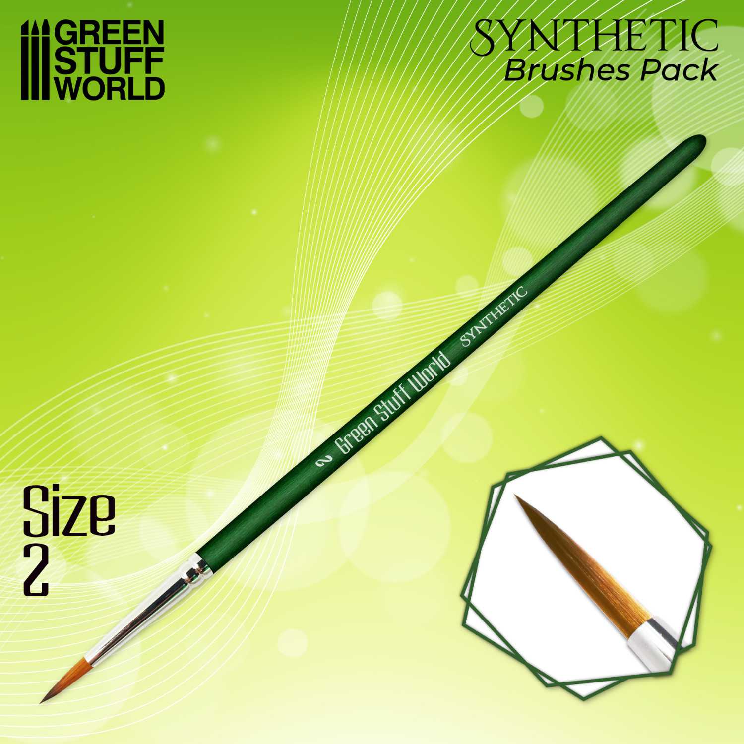 GREEN SERIES Pennello Sintetico - 2 | Pennelli per modellismo GREEN SERIES Pennello Sintetico - 2 | Pennelli per modellismo