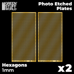 Placas Fotograbados - Hexagonos Grandes Rejillas Metal Fotograbadas Placas Fotograbados - Hexagonos Grandes Rejillas Metal Fotograbadas