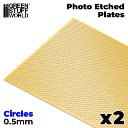 Plaques de Photogravées - Petits Cercles | Photodécoupe Grille Maille Plaques de Photogravées - Petits Cercles | Photodécoupe Grille Maille