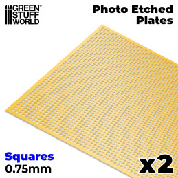 Plaques de Photogravées - Carrés Moyens | Photodécoupe Grille Maille