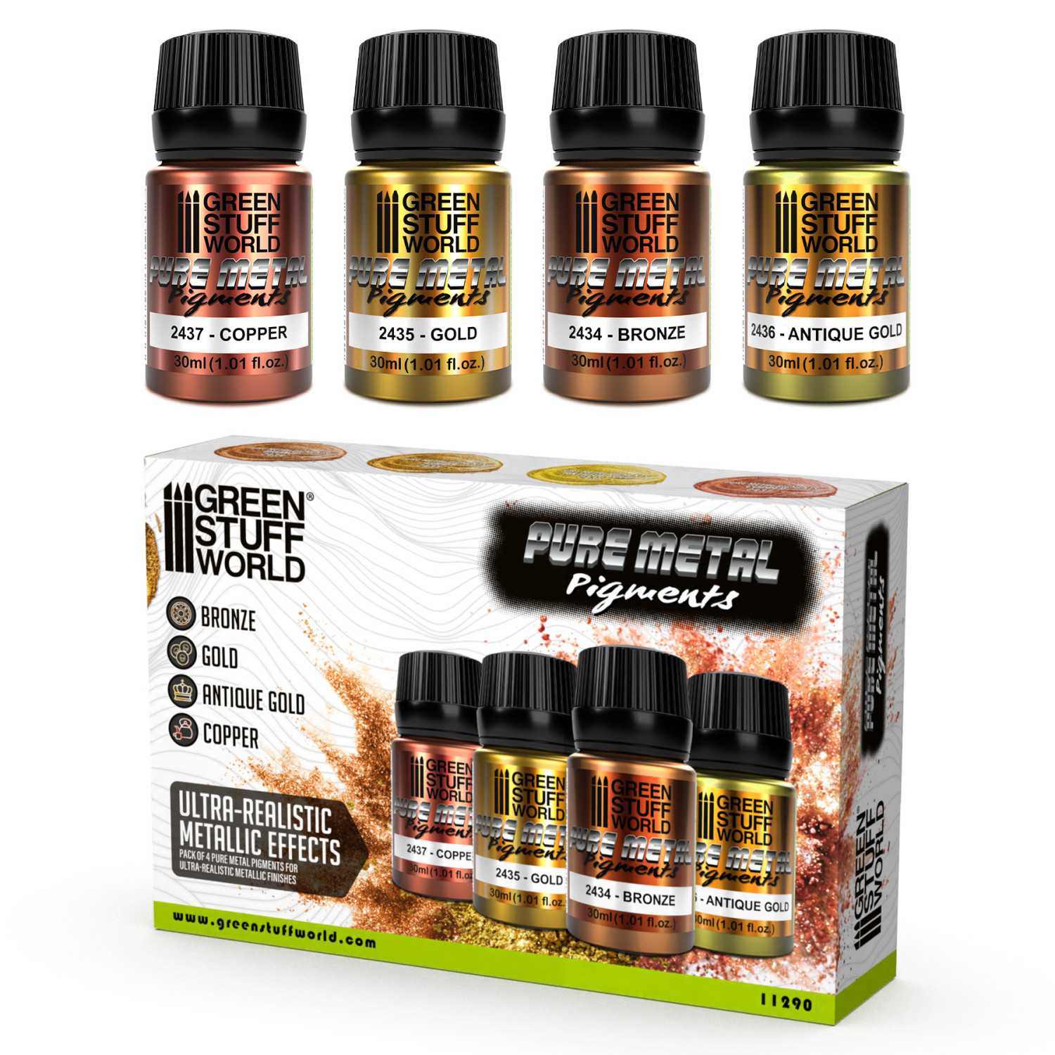 Set di pigmenti metallici 30 ml (Pack x4)