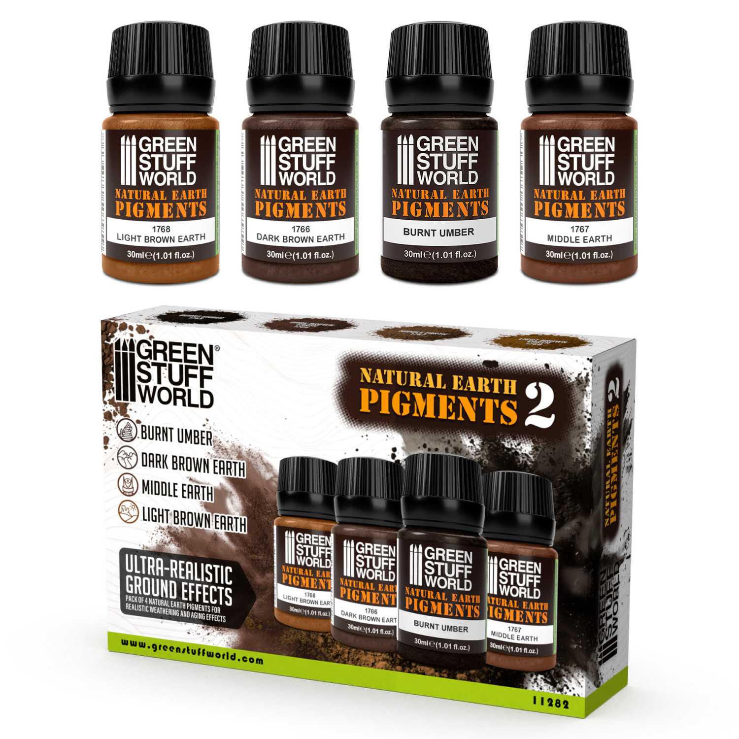 Natural Earth pigments Set 30ml - No. 2 (Pack x4) Natural Earth pigments Set 30ml - No. 2 (Pack x4)