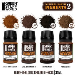 Natural Earth pigments Set 30ml - No. 2 (Pack x4) Natural Earth pigments Set 30ml - No. 2 (Pack x4)