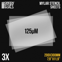 A4 Mylar-Schablonenblätter x3 | Schablonenmaterialien A4 Mylar-Schablonenblätter x3 | Schablonenmaterialien