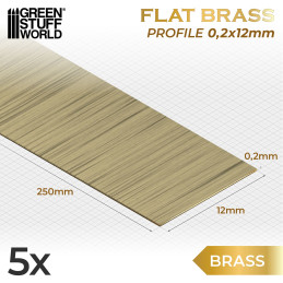 Profilé plat en laiton 0.2 x 12mm | Laiton Profilé plat en laiton 0.2 x 12mm | Laiton
