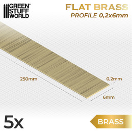 Flaches Messingprofil 0.2 x 6mm | Messing Flaches Messingprofil 0.2 x 6mm | Messing