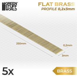 Flat Brass Profile 0.2 x 3mm | Brass Flat Brass Profile 0.2 x 3mm | Brass