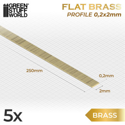 Profilato in Ottone Piatto 0.2 x 2mm | Ottone