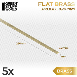 Profilato in Ottone Piatto 0.2 x 1mm | Ottone Profilato in Ottone Piatto 0.2 x 1mm | Ottone