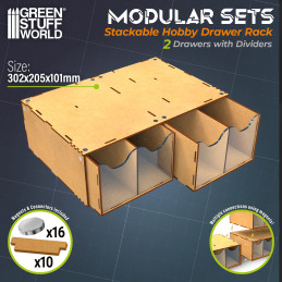 Modulo cassettiera impilabile con cassetti e magnetizzato | Cassetti modulari per modellismo e artigianato Modulo cassettiera impilabile con cassetti e magnetizzato | Cassetti modulari per modellismo e artigianato