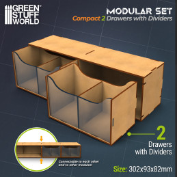 Compact Horizontal Organizer with 2 double drawers