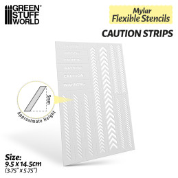 Pochoirs flexibles - Bandes de prudence (5mm aprox.) | Pochoirs flexibles Pochoirs flexibles - Bandes de prudence (5mm aprox.) | Pochoirs flexibles