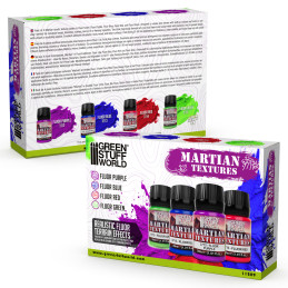 Fluor Martian Texture Paint Set 30ml (Pack x4) Fluor Martian Texture Paint Set 30ml (Pack x4)