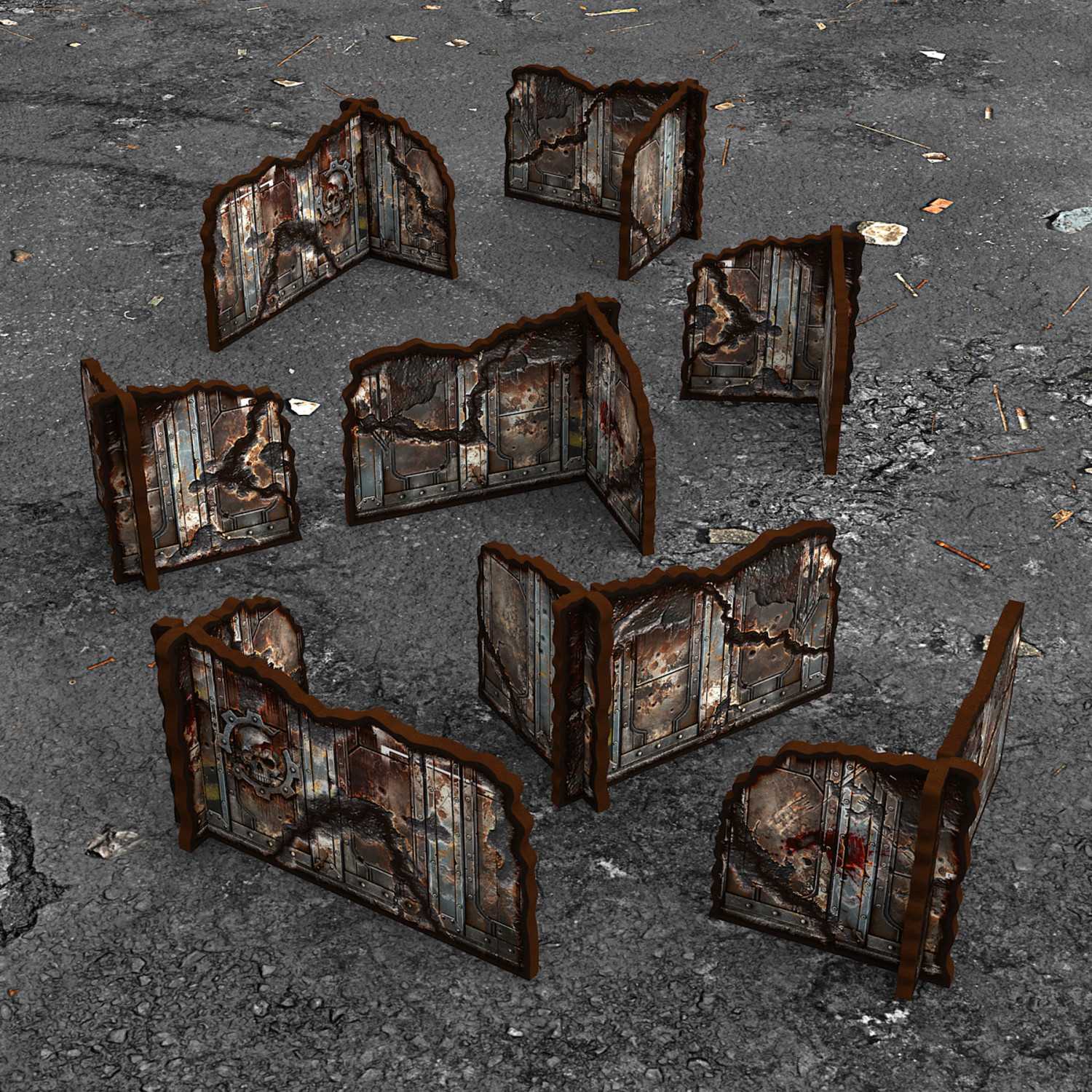 Pre-painted Detachable Ruined Corner Walls 11th edition (Pack x8)