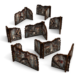 Pre-painted Detachable Ruined Corner Walls 11th edition (Pack x8)