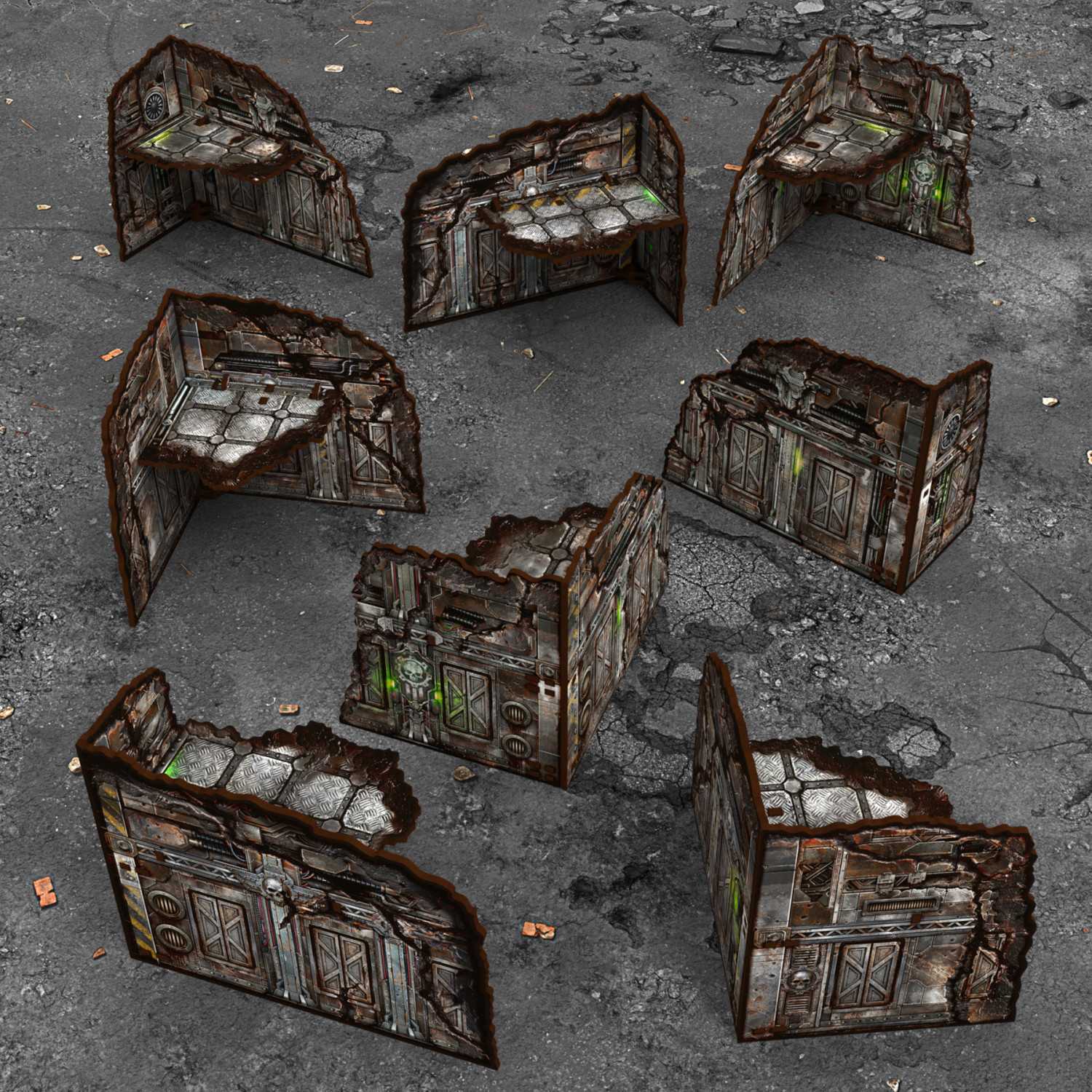 Pre-painted Foldable L-Shaped Ruins 11th edition (Pack x8)