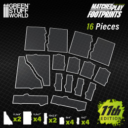 Set de Glasspack Footprints transparentes compatibles con Warhammer 40k® 11 Edición | 40k Footprints Set de Glasspack Footprints transparentes compatibles con Warhammer 40k® 11 Edición | 40k Footprints
