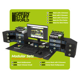Módulo cajonera apilable con 4 cajones verticales - Negro Módulo cajonera apilable con 4 cajones verticales - Negro