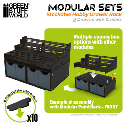 Modulo cassettiera impilabile con 4 cassetti verticali - Nero Modulo cassettiera impilabile con 4 cassetti verticali - Nero