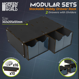 Modulo cassettiera impilabile con 4 cassetti verticali - Nero Modulo cassettiera impilabile con 4 cassetti verticali - Nero
