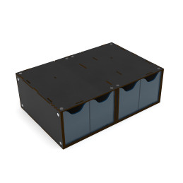 Módulo cajonera apilable con 4 cajones verticales - Negro Módulo cajonera apilable con 4 cajones verticales - Negro