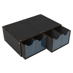 Module de rangement à tiroirs empilable avec 4 tiroirs verticaux - Noir
