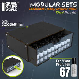 Stackable Hobby Paint Rack 17ml with magnets - Black Stackable Hobby Paint Rack 17ml with magnets - Black
