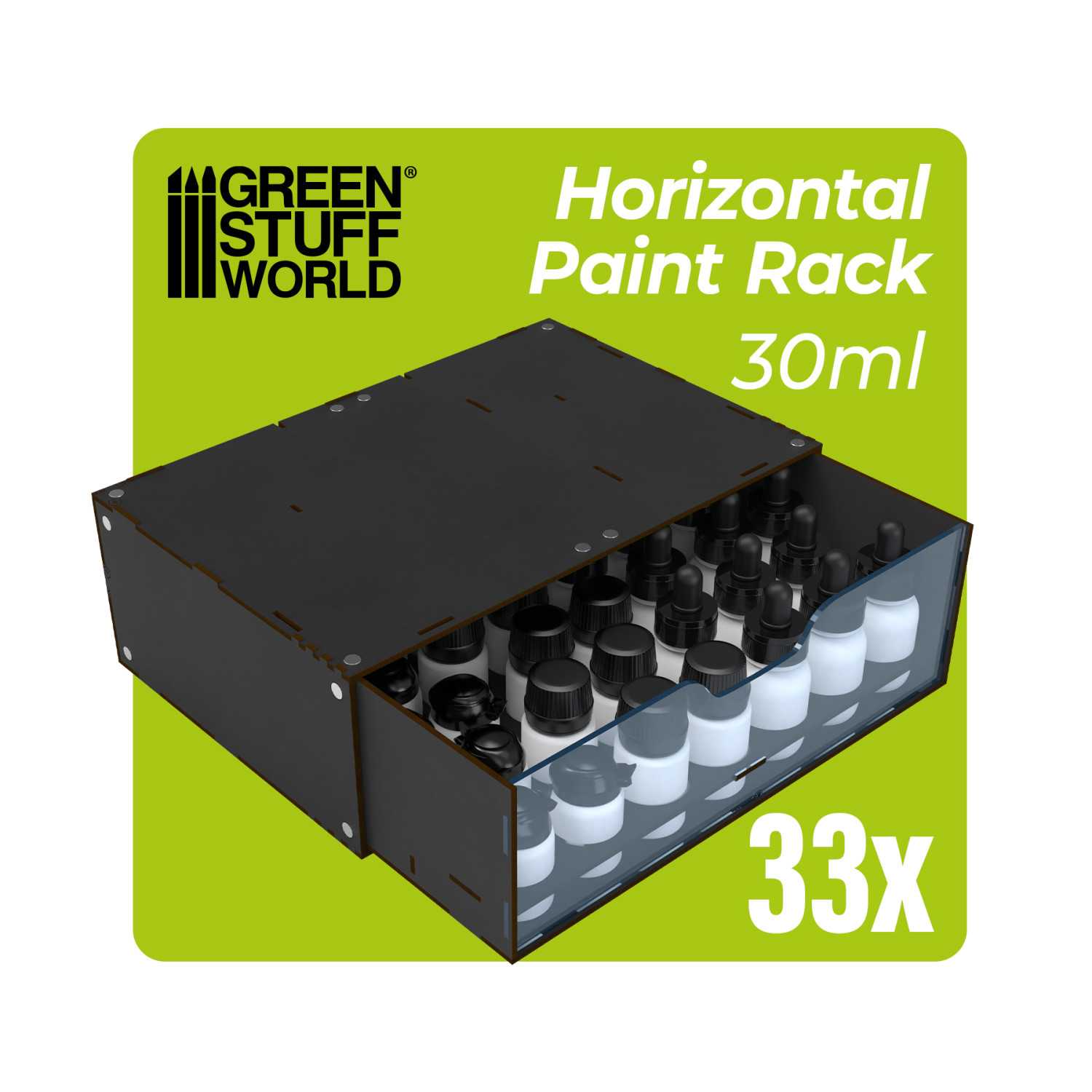 Stackable Hobby Paint Rack 30 ml with magnets - Black - GSW