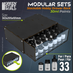 Module de rangement pour peintures 30 ml empilable et aimanté - Noir Module de rangement pour peintures 30 ml empilable et aimanté - Noir