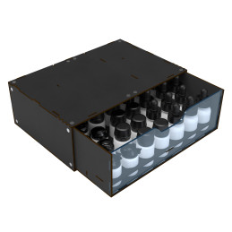 Module de rangement pour peintures 30 ml empilable et aimanté - Noir