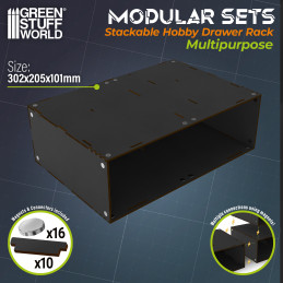 Stackable hollow storage module - Black