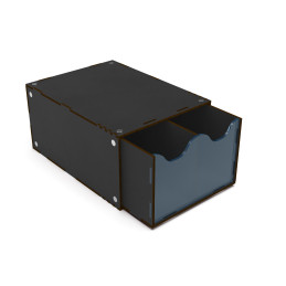 Mezzo modulo cassettiera impilabile con 2 cassetti verticali - Nero