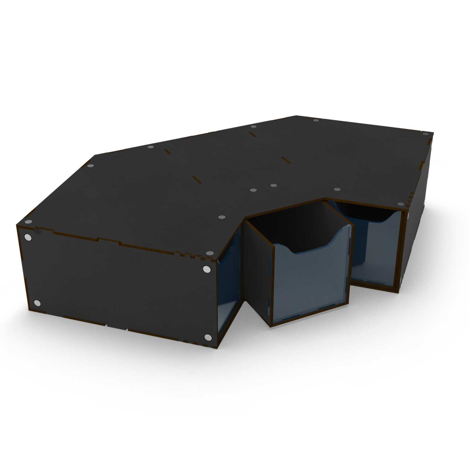 Module d’angle de rangement empilable avec 3 tiroirs - Noir Module d’angle de rangement empilable avec 3 tiroirs - Noir
