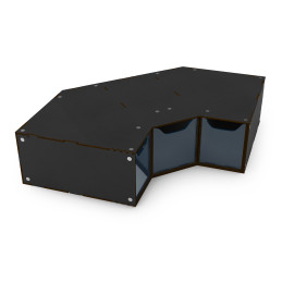 Module d’angle de rangement empilable avec 3 tiroirs - Noir Module d’angle de rangement empilable avec 3 tiroirs - Noir