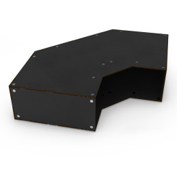 Magnetisiertes stapelbares Hobby-Eckmodul - leer - Schwarz