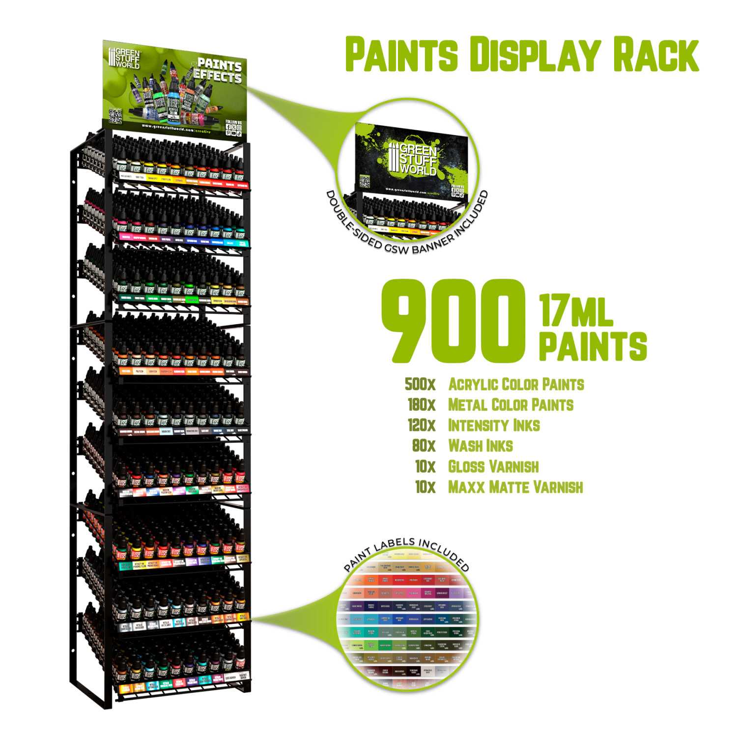 GSW Paint Display Rack - Acrylfarben, Waschtinten, Intensitätstinten, Metallfarben und Lack | Farbdisplays aus Metall GSW Paint Display Rack - Acrylfarben, Waschtinten, Intensitätstinten, Metallfarben und Lack | Farbdisplays aus Metall