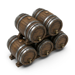 Barils en bois empilables 1:35