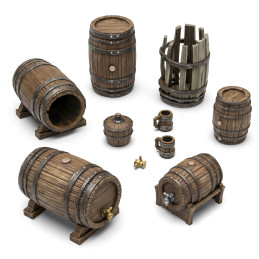 Barils en bois 1:35
