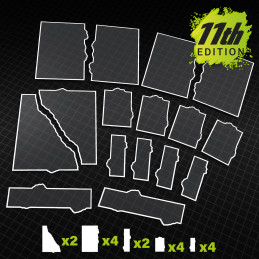 Glasspack Footprints Set 11th Edition compatible with Warhammer 40k® | 40k Footprints