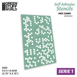 Pochoirs auto-adhésifs - Camouflage hexagonal | Pochoirs adhésifs