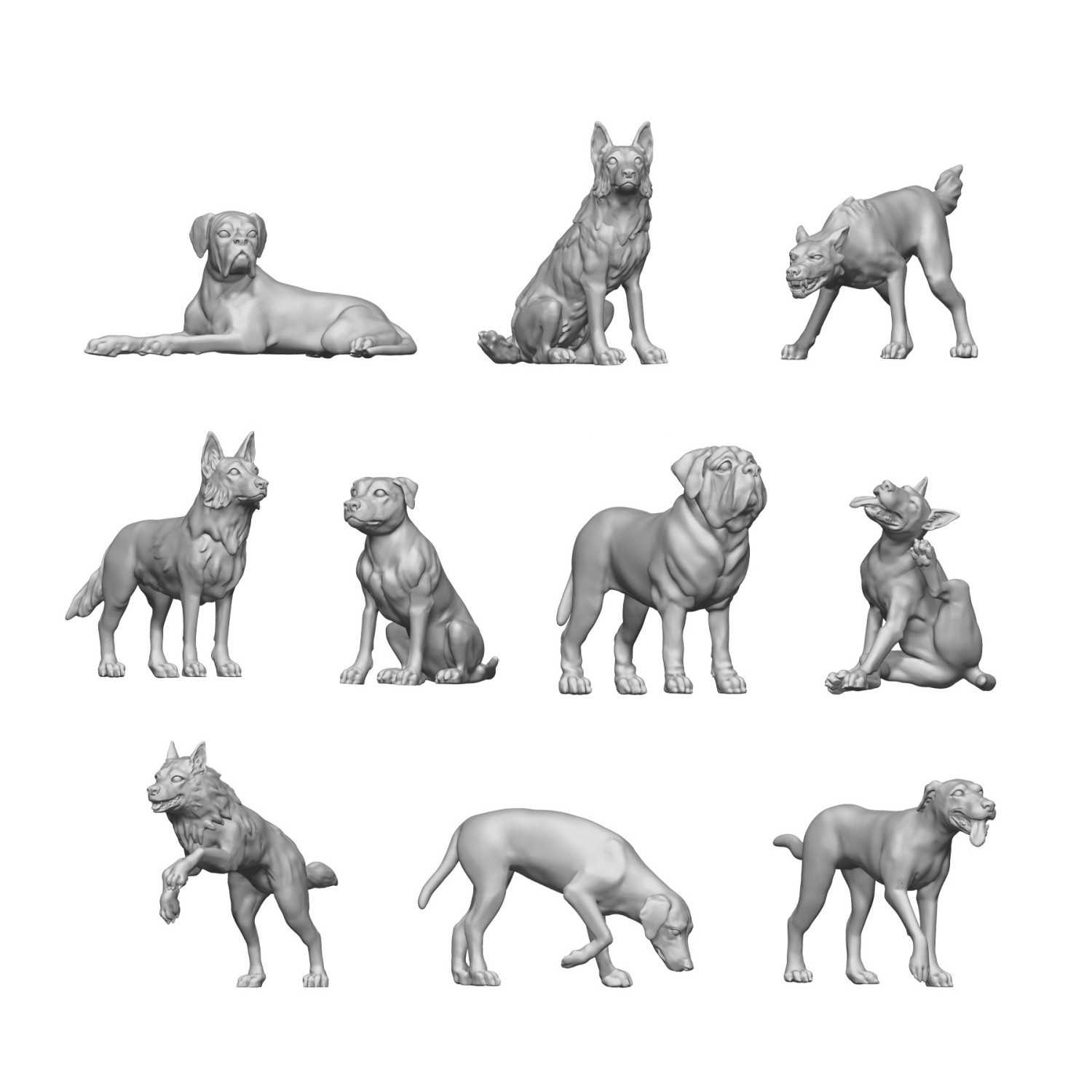 Set en résine Grands chiens 1:48 | Bits Animaux Set en résine Grands chiens 1:48 | Bits Animaux