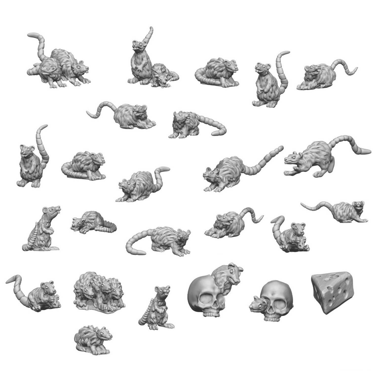 3D printed set - Small Rats | Resin items 3D printed set - Small Rats | Resin items