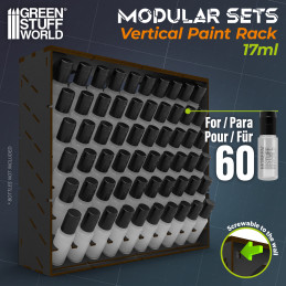 Organizador Modular Negro para Pinturas en VERTICAL 17ml Organizador Modular Negro para Pinturas en VERTICAL 17ml