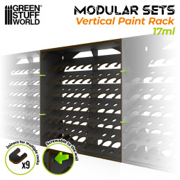 Organizador Modular Negro para Pinturas en VERTICAL 17ml Organizador Modular Negro para Pinturas en VERTICAL 17ml