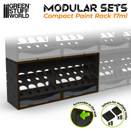 Black Horizontal Paint Organizer 17ml - COMPACT Black Horizontal Paint Organizer 17ml - COMPACT