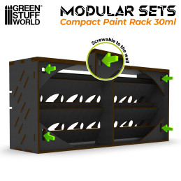 Organizador Horizontal Negro de Pinturas 30ml - COMPACT Organizador Horizontal Negro de Pinturas 30ml - COMPACT