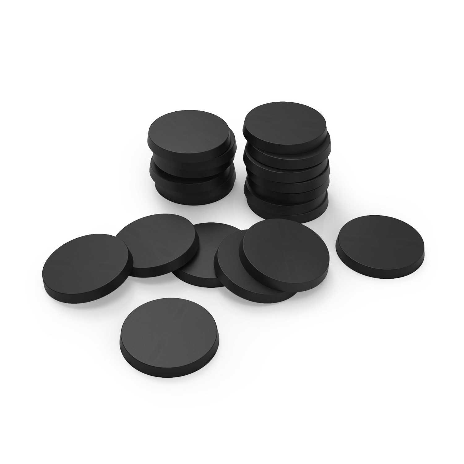 25mm Runde Kunststoffbasen - Schwarz 25mm Runde Kunststoffbasen - Schwarz