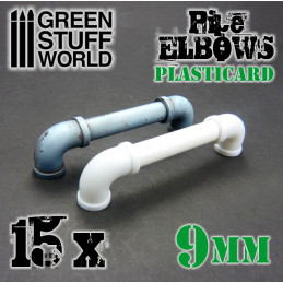 Plasticard Pipe ELBOWS 9mm | Plasticard