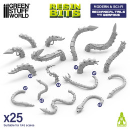 Colas mecánicas armadas 1:48 | Bits de resina